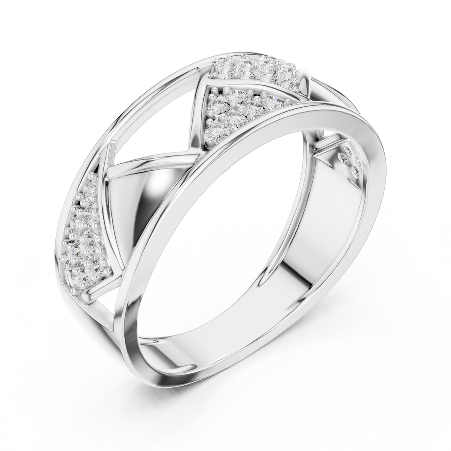 Neravienne Crossweave Round Diamond Ring