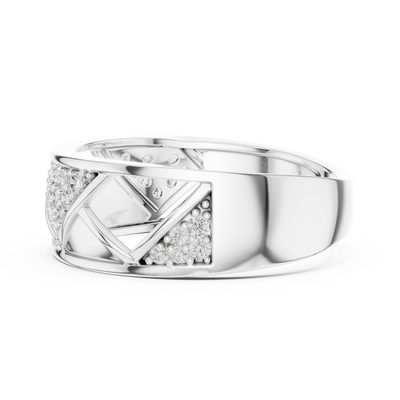Neravienne Crossweave Round Diamond Ring