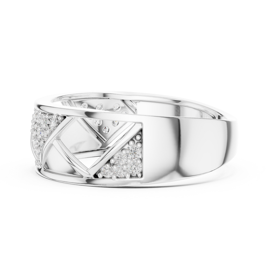 Neravienne Crossweave Round Diamond Ring