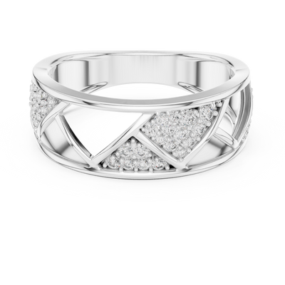 Neravienne Crossweave Round Diamond Ring