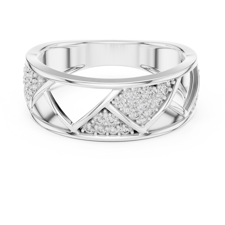Neravienne Crossweave Round Diamond Ring