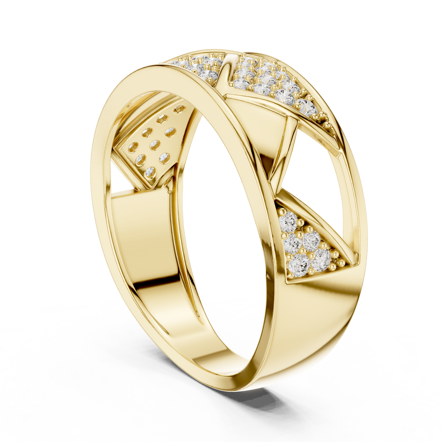 Neravienne Crossweave Round Diamond Ring