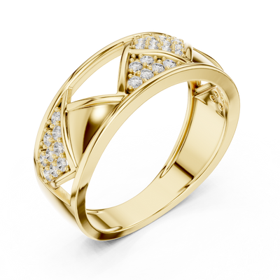 Neravienne Crossweave Round Diamond Ring