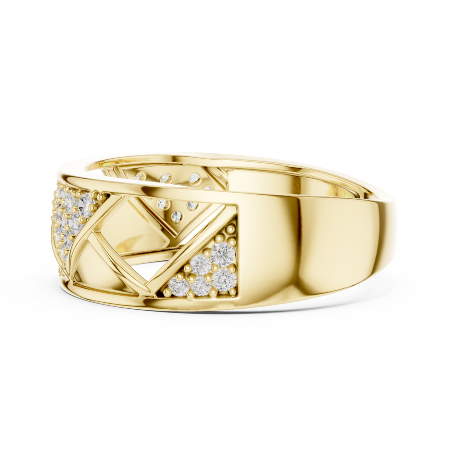 Neravienne Crossweave Round Diamond Ring