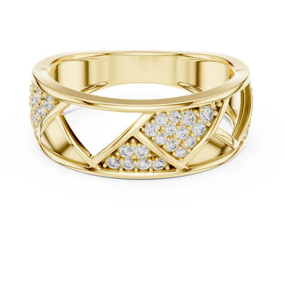 Neravienne Crossweave Round Diamond Ring