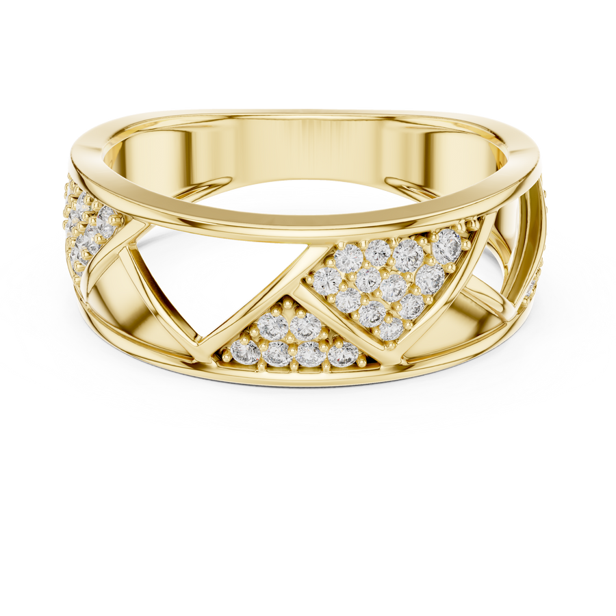Neravienne Crossweave Round Diamond Ring