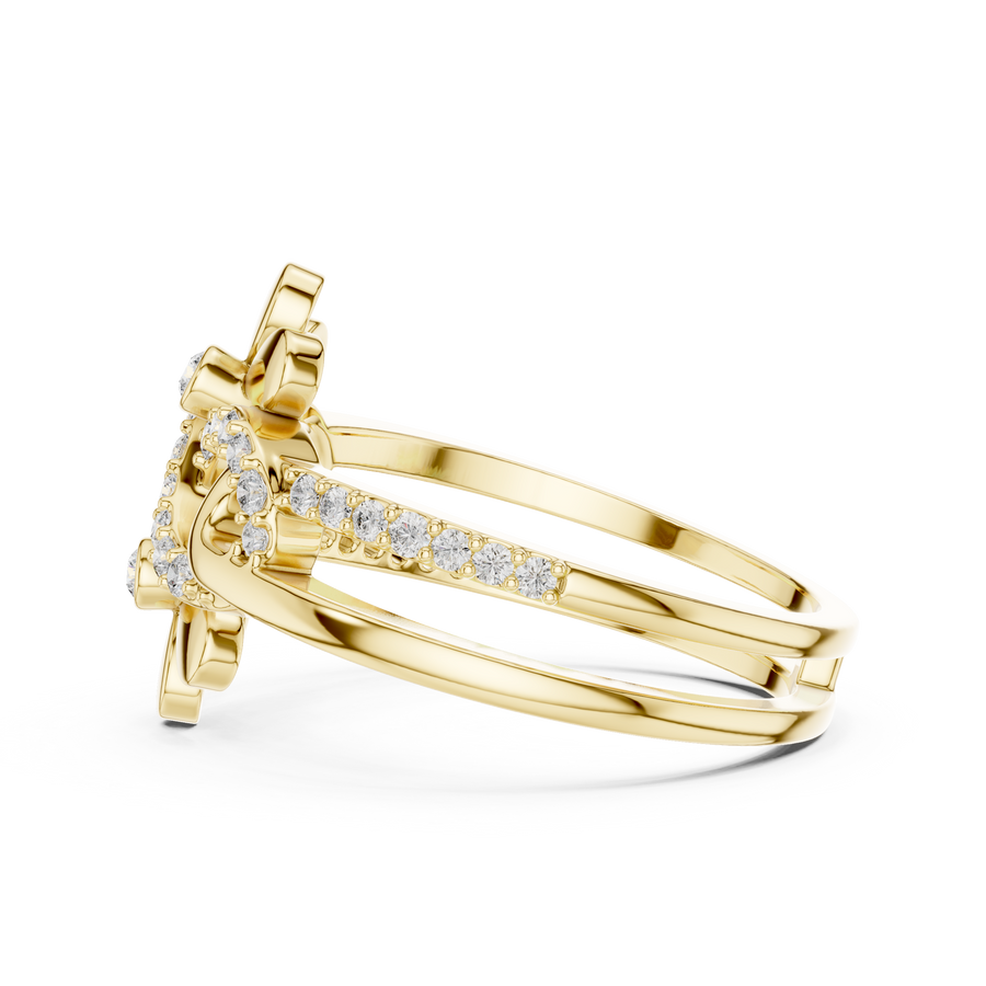 Aurelia Floral Halo Round  Diamond Ring