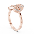 Seravielle Triple Petal Pavé  Diamond Ring