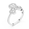 Seravielle Triple Petal Pavé  Diamond Ring