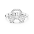 Seravielle Triple Petal Pavé  Diamond Ring