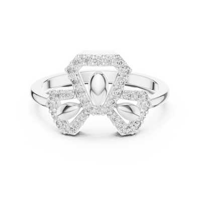 Seravielle Triple Petal Pavé  Diamond Ring