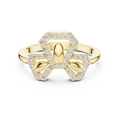 Seravielle Triple Petal Pavé  Diamond Ring