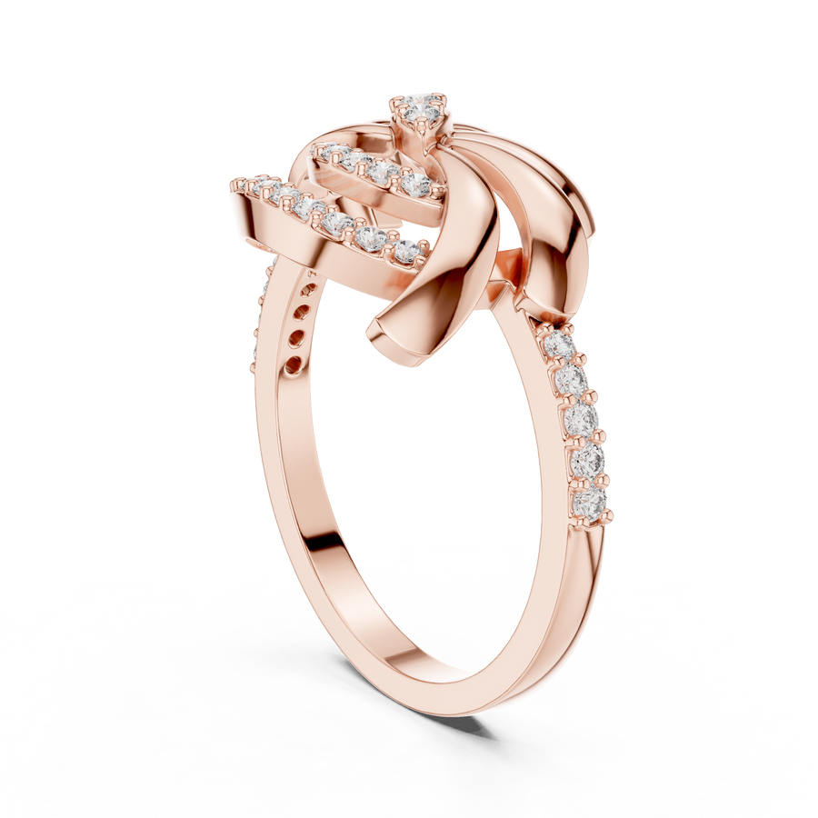 Celestienne Floral Swirl Diamond Ring