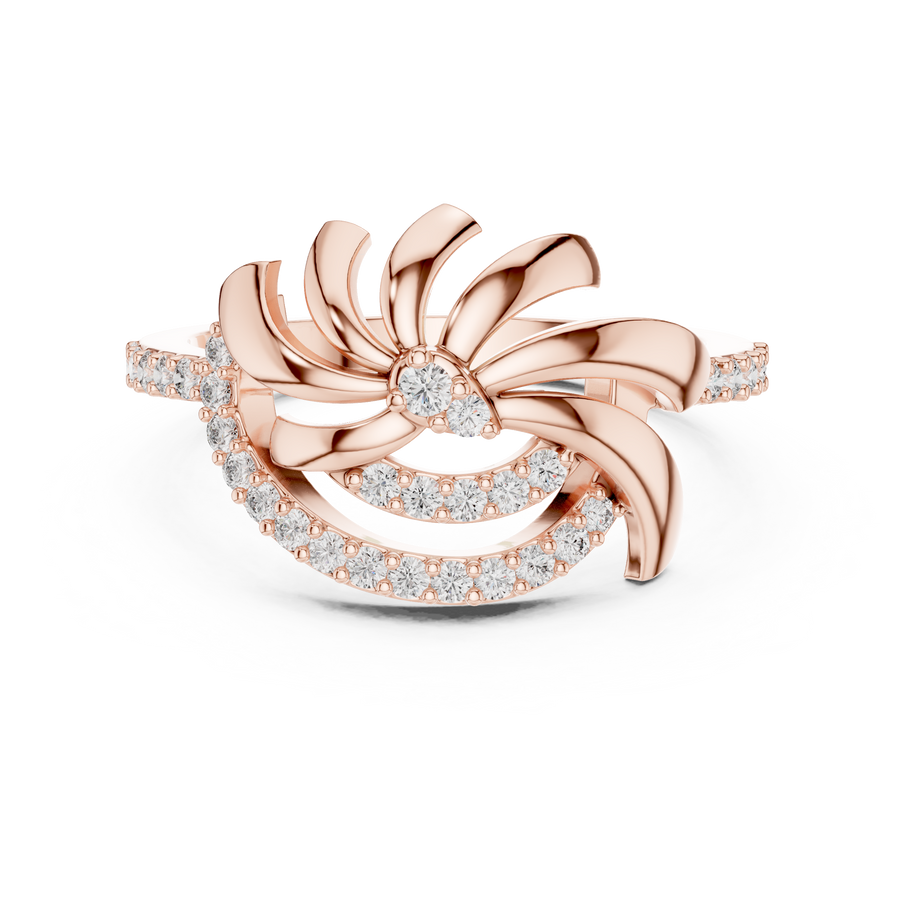 Celestienne Floral Swirl Diamond Ring