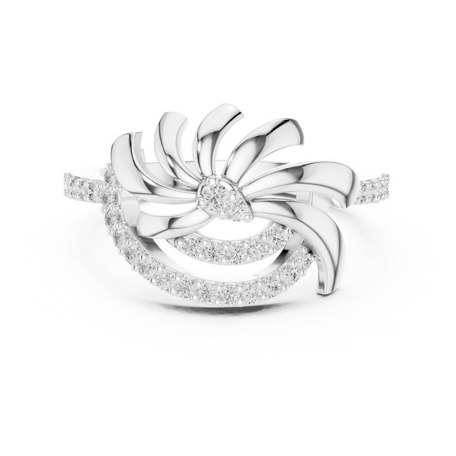 Celestienne Floral Swirl Diamond Ring