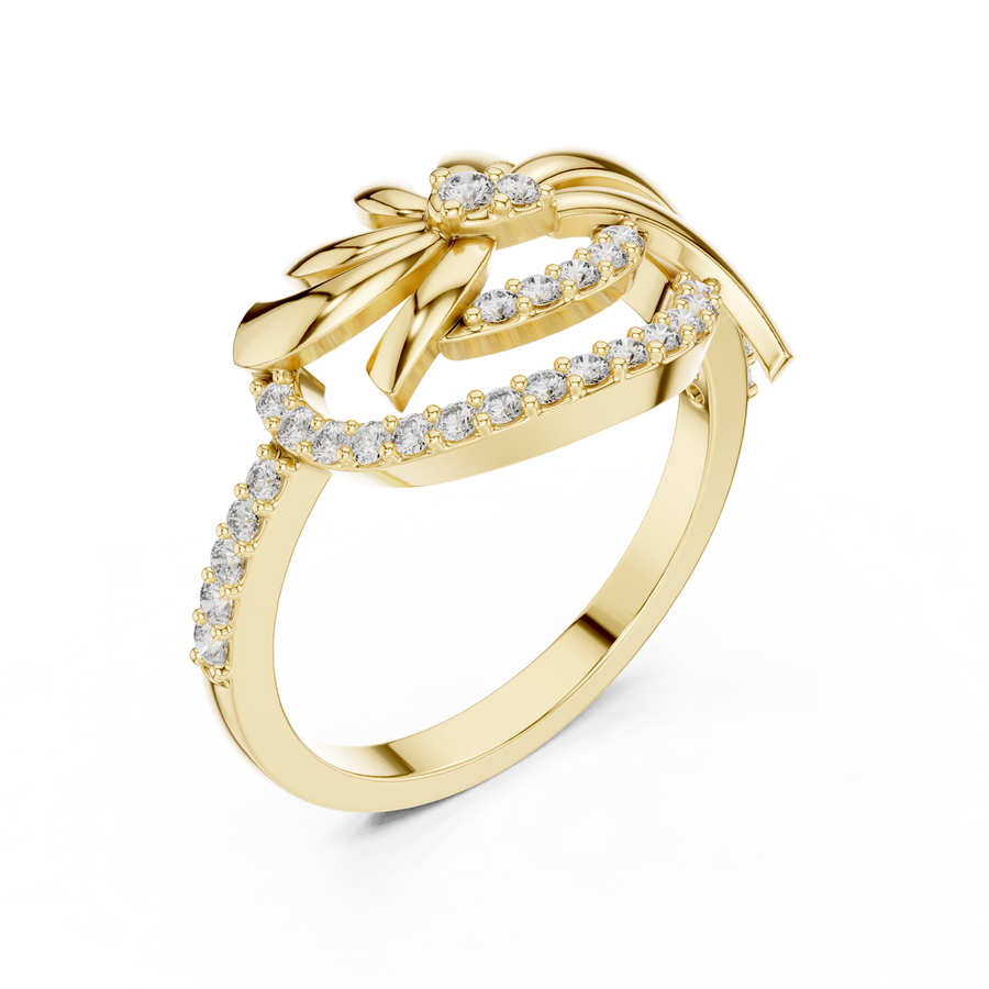 Celestienne Floral Swirl Diamond Ring