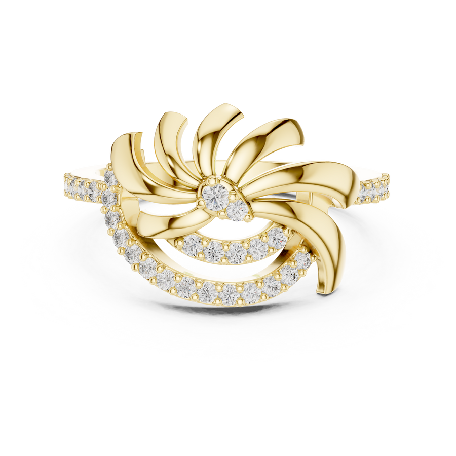 Celestienne Floral Swirl Diamond Ring