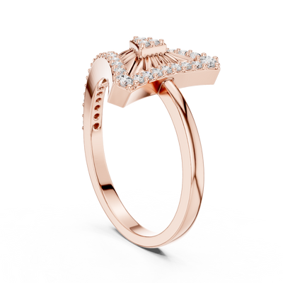 Valerienne Triangular Pavé Diamond Ring