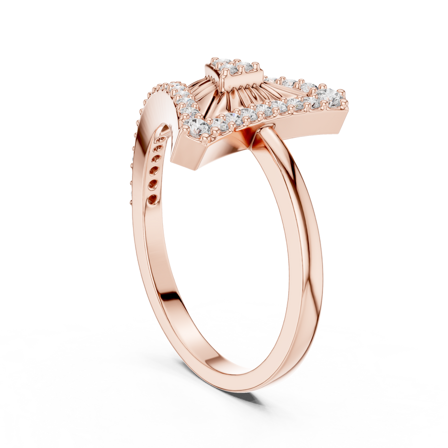 Valerienne Triangular Pavé Diamond Ring