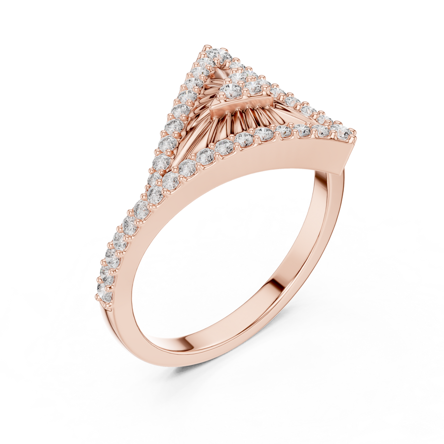 Valerienne Triangular Pavé Diamond Ring
