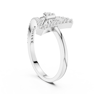 Valerienne Triangular Pavé Diamond Ring
