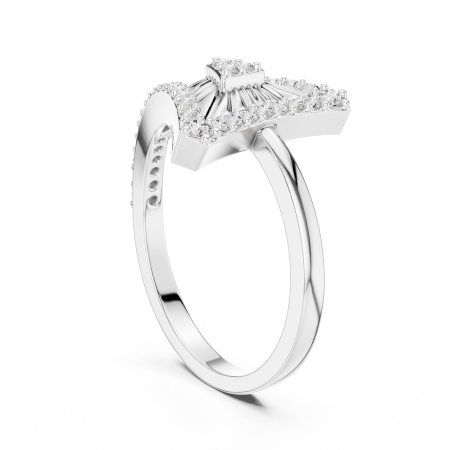 Valerienne Triangular Pavé Diamond Ring
