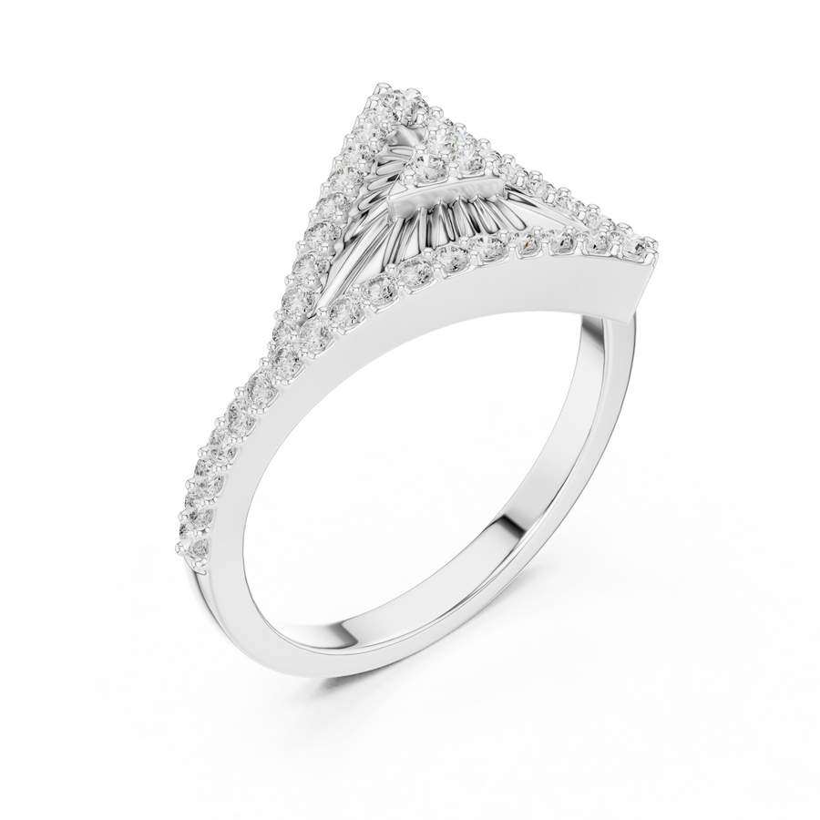 Valerienne Triangular Pavé Diamond Ring