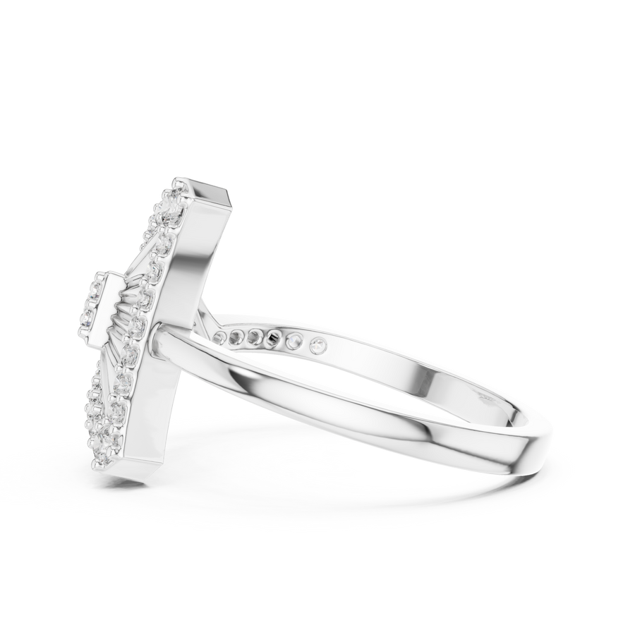 Valerienne Triangular Pavé Diamond Ring