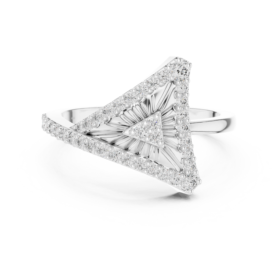 Valerienne Triangular Pavé Diamond Ring