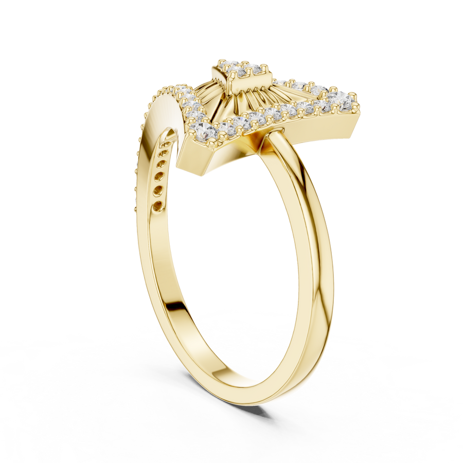 Valerienne Triangular Pavé Diamond Ring