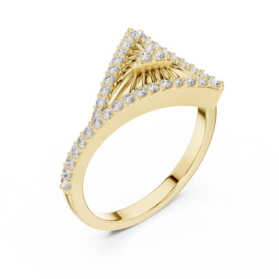 Valerienne Triangular Pavé Diamond Ring