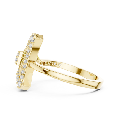 Valerienne Triangular Pavé Diamond Ring