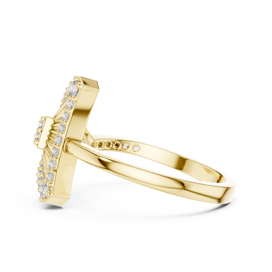 Valerienne Triangular Pavé Diamond Ring