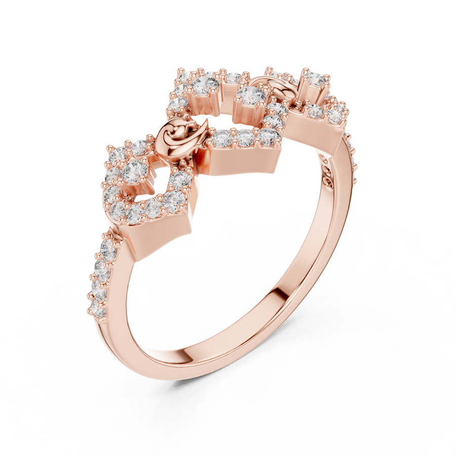 Seravienne Geometric Cluster Diamond Ring