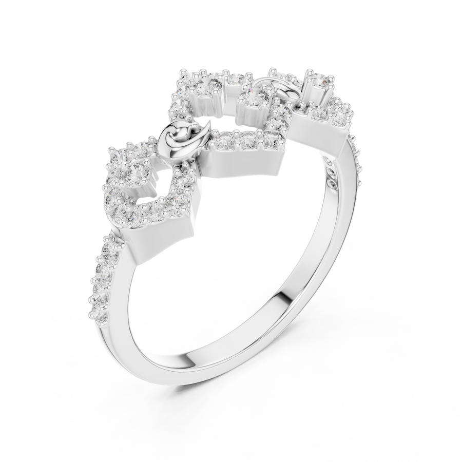 Seravienne Geometric Cluster Diamond Ring
