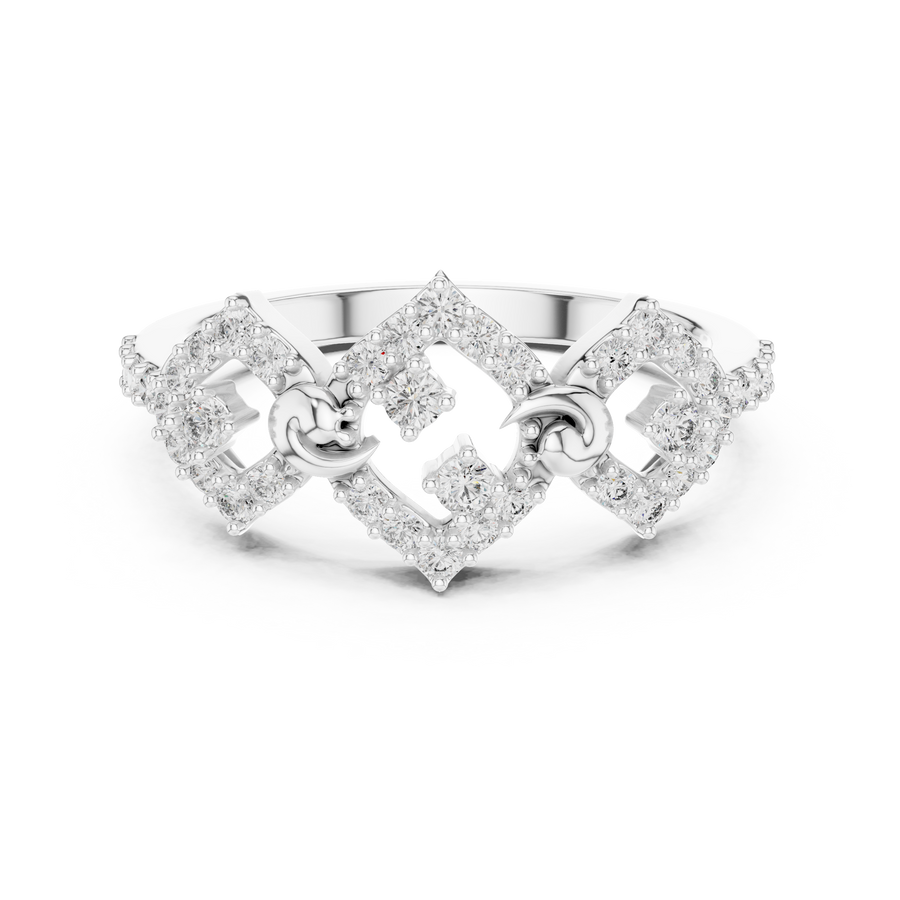 Seravienne Geometric Cluster Diamond Ring