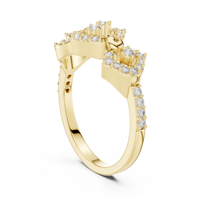 Seravienne Geometric Cluster Diamond Ring