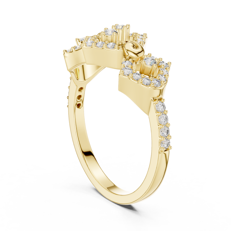 Seravienne Geometric Cluster Diamond Ring