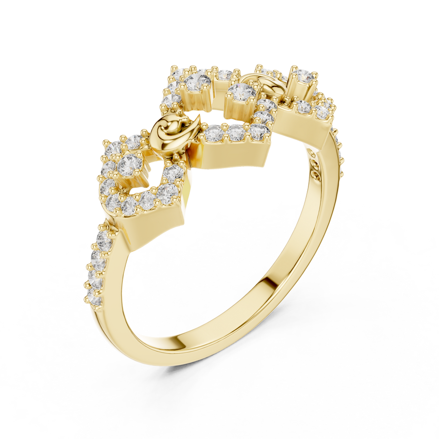 Seravienne Geometric Cluster Diamond Ring