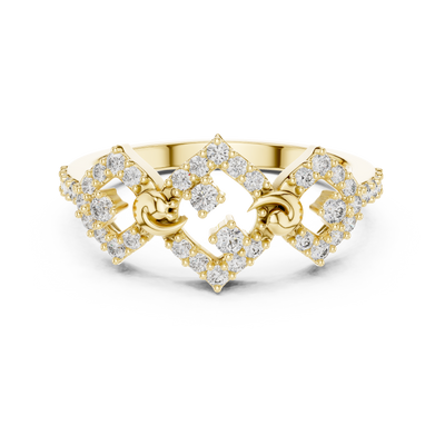 Seravienne Geometric Cluster Diamond Ring