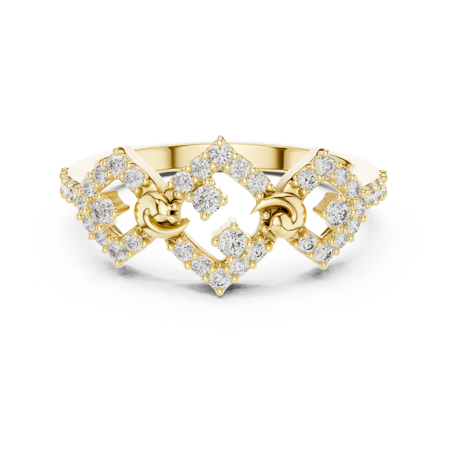 Seravienne Geometric Cluster Diamond Ring