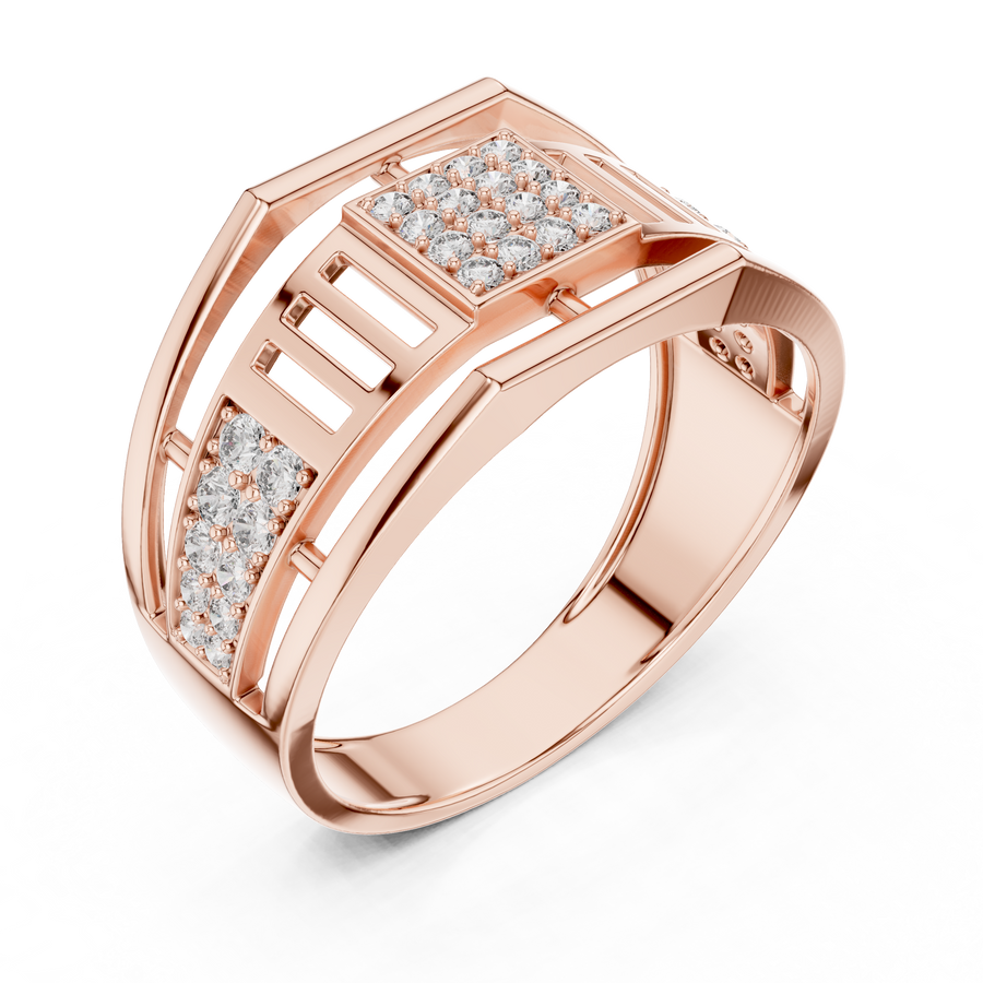 Elarienne Openwork Pavé Round Diamond Ring