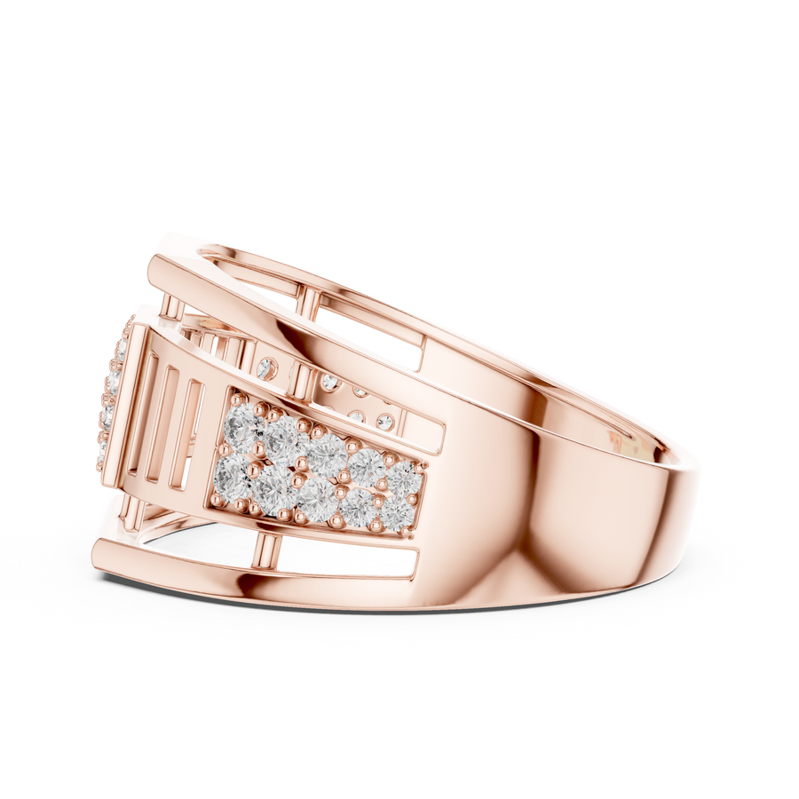 Elarienne Openwork Pavé Round Diamond Ring