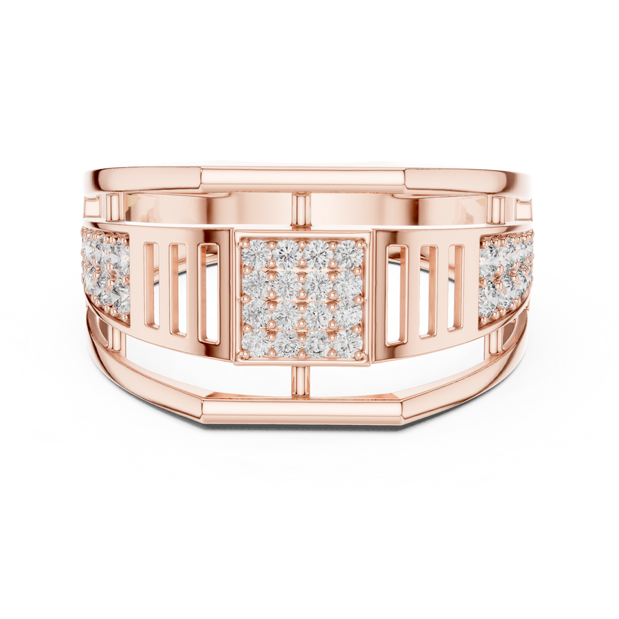 Elarienne Openwork Pavé Round Diamond Ring