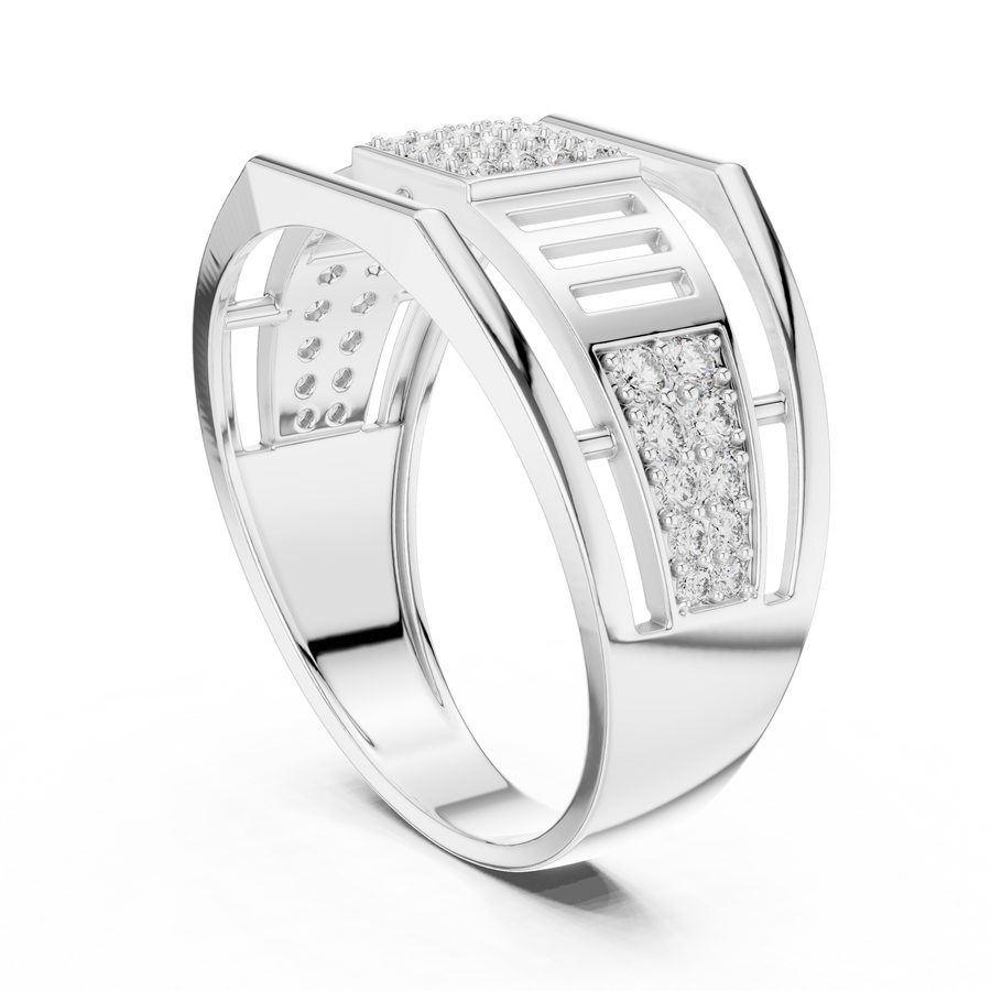 Elarienne Openwork Pavé Round Diamond Ring