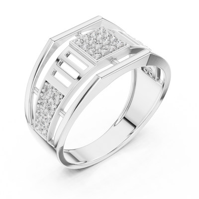 Elarienne Openwork Pavé Round Diamond Ring