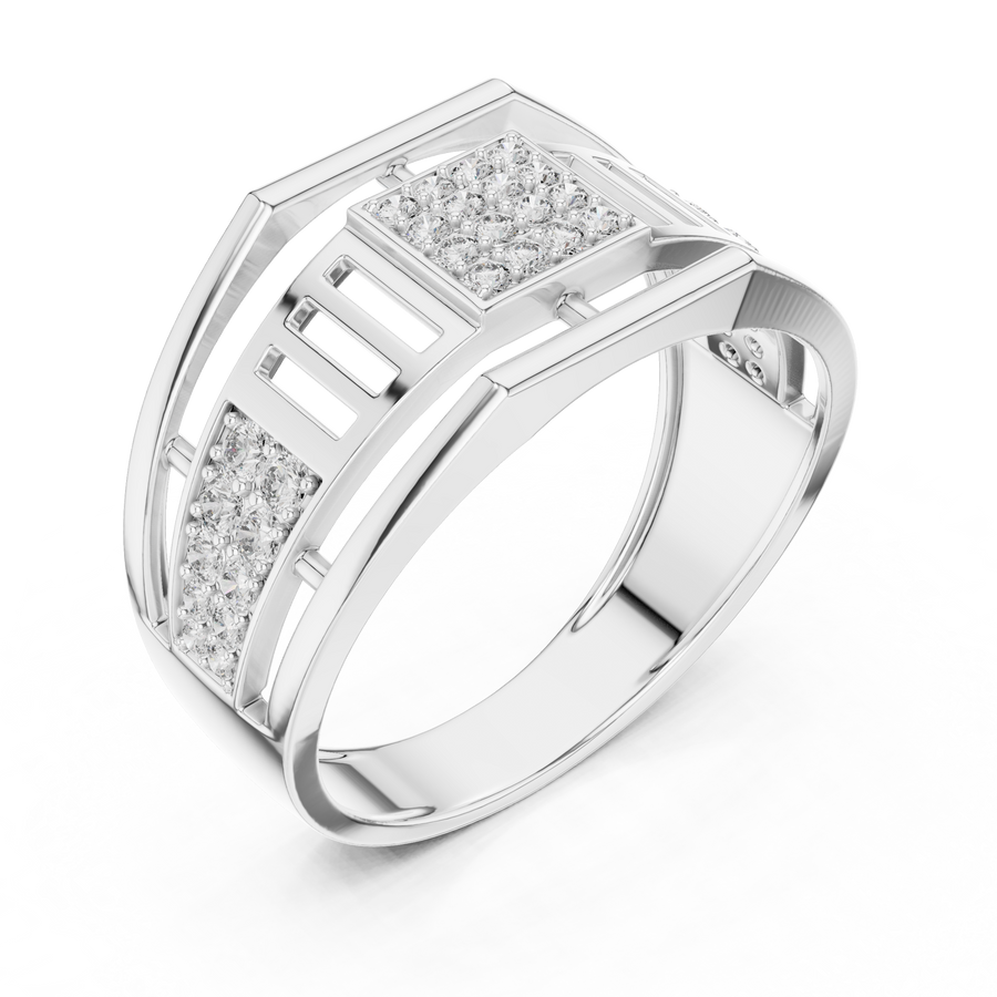 Elarienne Openwork Pavé Round Diamond Ring
