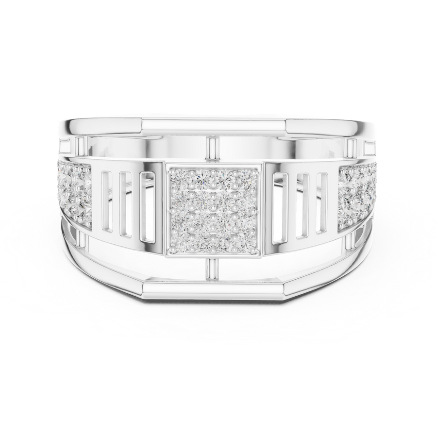 Elarienne Openwork Pavé Round Diamond Ring