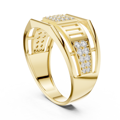 Elarienne Openwork Pavé Round Diamond Ring