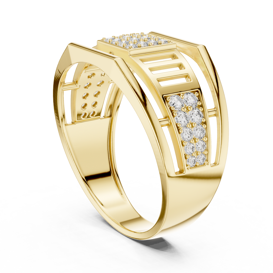 Elarienne Openwork Pavé Round Diamond Ring